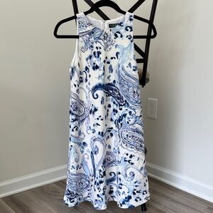 Lauren Ralph Lauren Blue and White Backless Dress